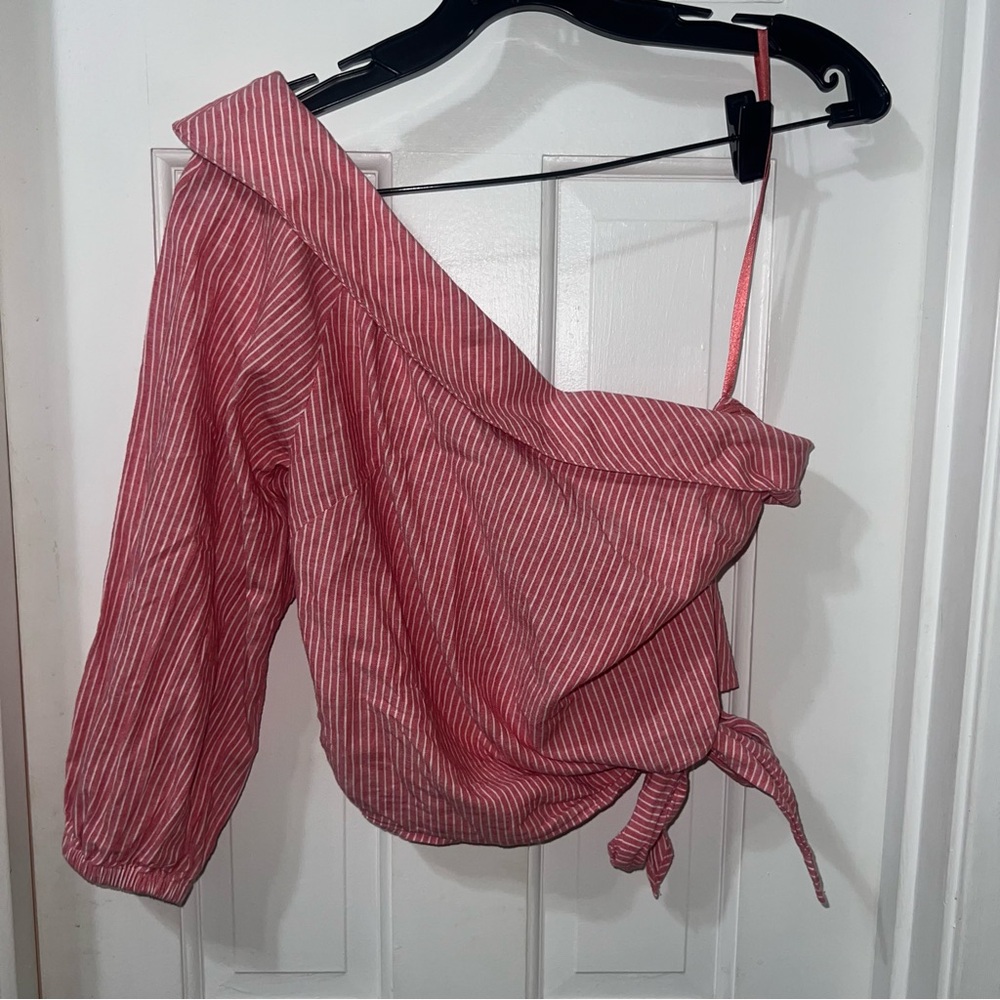 Free People Striped One Shoulder Top Size 6